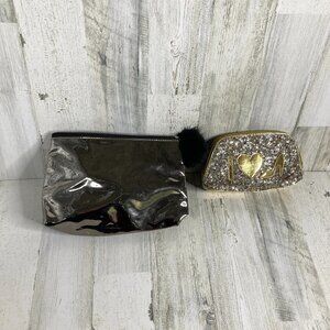 Bundle of 2 metallic Makeup Travel Bags